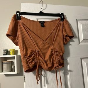 Peach cropped Rue 21 shirt